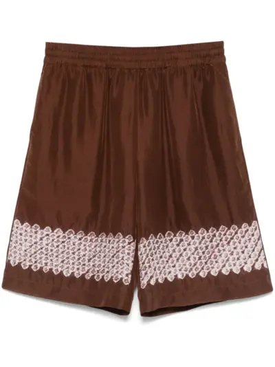 Feng Chen Wang graphic-print shorts - Brown