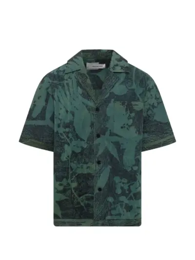 Feng Chen Wang plant-dyed textured shirt - Green