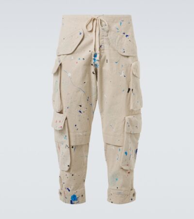 Greg Lauren Painters printed cotton cargo pants