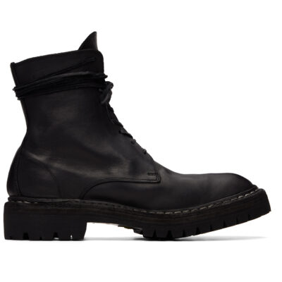 Guidi Black 795 Leather Laced Up Top-Ankle Boots