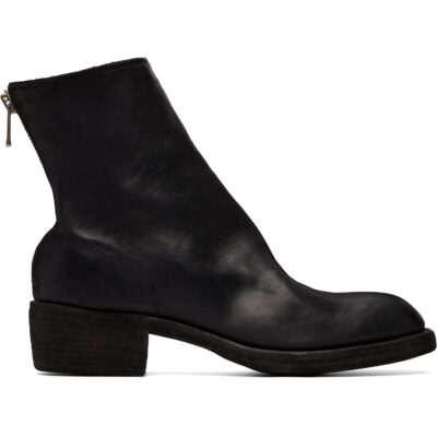 Guidi Black 796Z Leather Back Zip Top-Ankle Boots