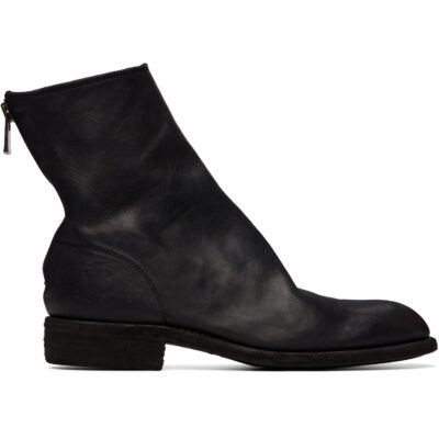 Guidi Black 986 Leather Back Zip Ankle Boots