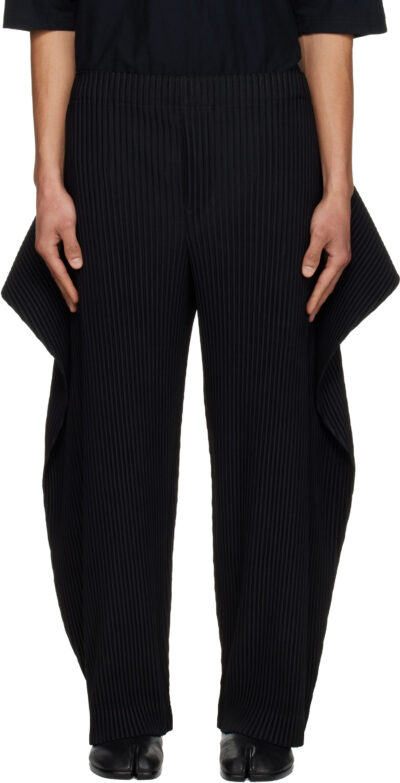 HOMME PLISSÉ ISSEY MIYAKE Black Cover And Fold Trousers