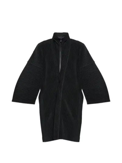 Homme Plissé Issey Miyake pleated wide-sleeve coat - Black