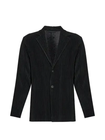 Homme Plissé Issey Miyake plissé-effect notched-lapel jacket - Black