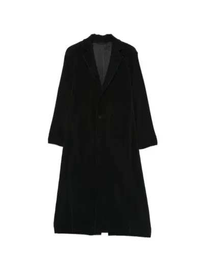 Homme Plissé Issey Miyake plissé-effect single-breasted coat - Black