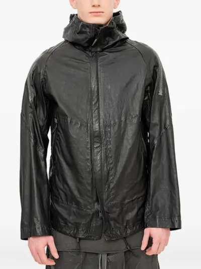 Isaac Sellam Experience Prevenant Membrane hooded leather jacket - Black