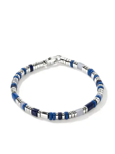 John Hardy sterling silver lapis lazuli and agate bracelet