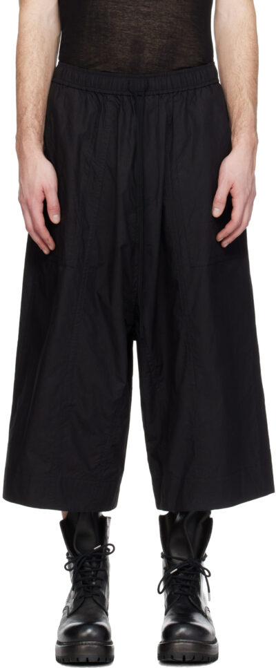 Julius Black Cropped Baggy Trousers