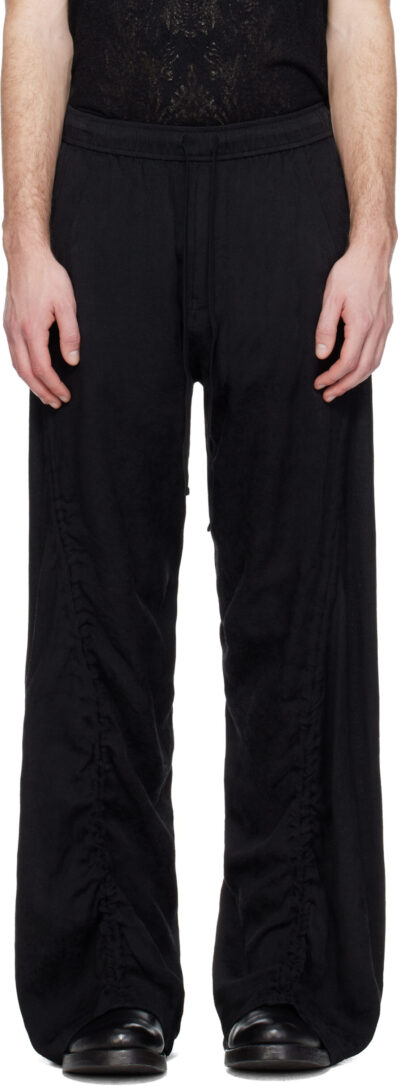 Julius Black Flare Wide Trousers