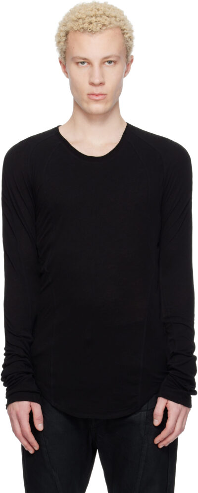 Julius Black Seamed Skinny T-shirt