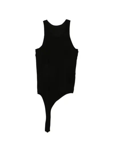 Julius asymmetric panelled vest - Black