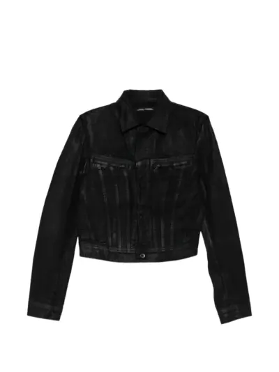 Julius coated cropped jacket - Black