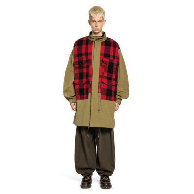 Junya Watanabe Check Wool and Cotton Canvas Coat