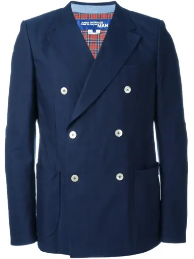 Junya Watanabe MAN double breasted jacket - Blue