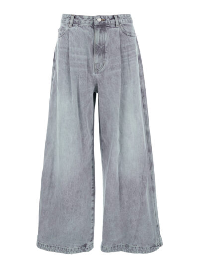 Juun. J Blue Jeans with Faded Effect and Wide Legi n Denim Man Grey - Men