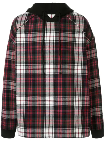 Juun.J Synthesize check block hoodie - Multicolour
