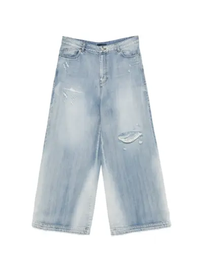 Juun.J distressed wide-leg jeans - Blue