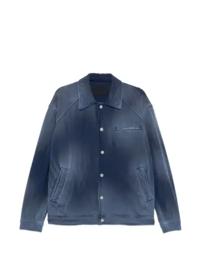 Juun.J faded-effect panelled jacket - Blue