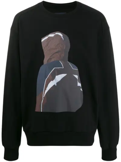 Juun.J printed cotton sweater - Black