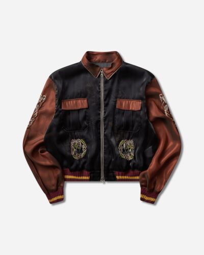 KAPITAL Men s Sheer Pearl Mosquito Guard 2Tones Vietnam Jacket Black / Brown