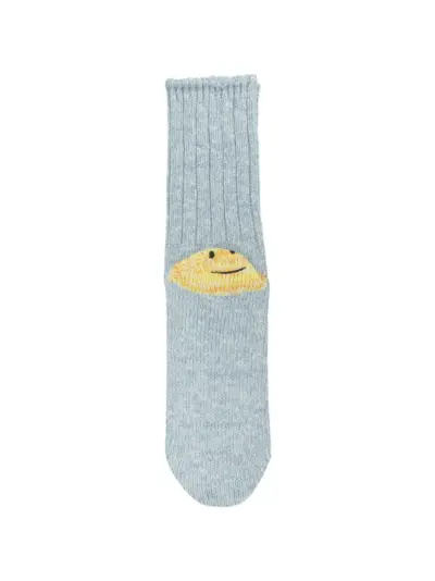 KAPITAL Rainbow Happy Heel intarsia-knit socks - Blue