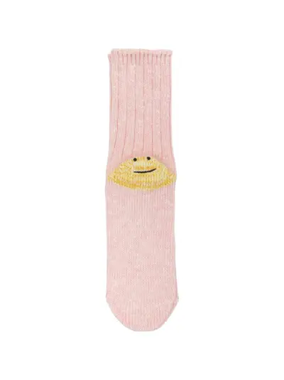 KAPITAL Rainbow Happy Heel ribbed-knit socks - Pink