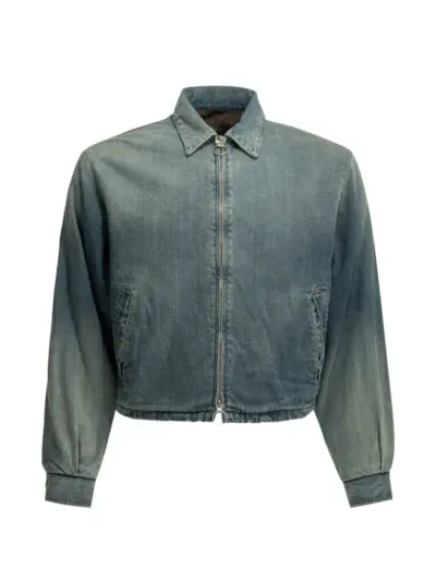 KAPITAL faded-effect zip-up jacket - Blue