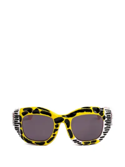 Kuboraum B2 Pop-Grotesque square-frame sunglasses - Yellow