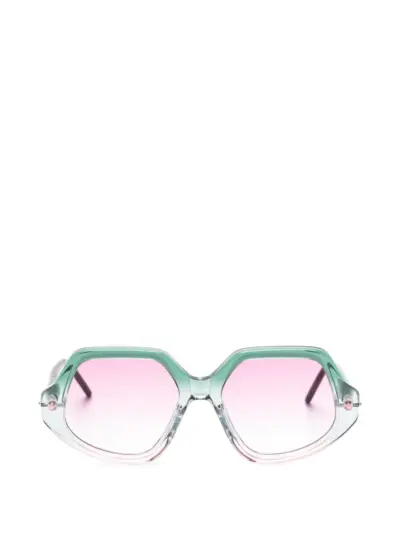 Kuboraum Maske P20 geometric-frame sunglasses - Green