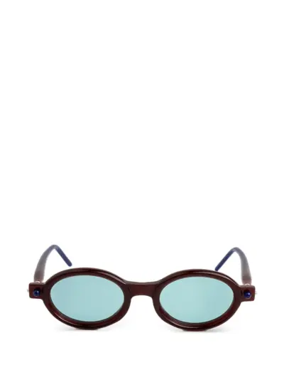 Kuboraum P6 oval-frame sunglasses - Brown