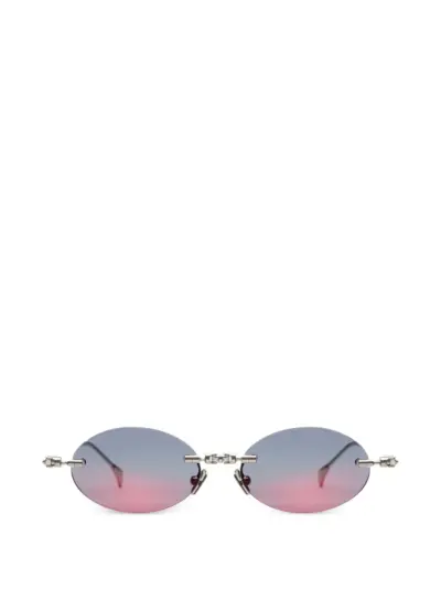 Kuboraum frameless oval-frame sunglasses - Silver