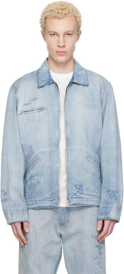 MM6 Maison Margiela Blue Sportsjacket Denim Jackets