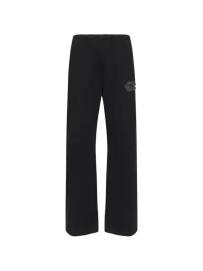 MM6 Maison Margiela patch-detail cotton trousers - Black