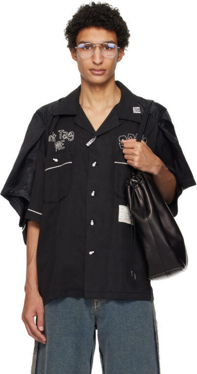 Maison MIHARA YASUHIRO Black W Sleeve Bowling Shirt