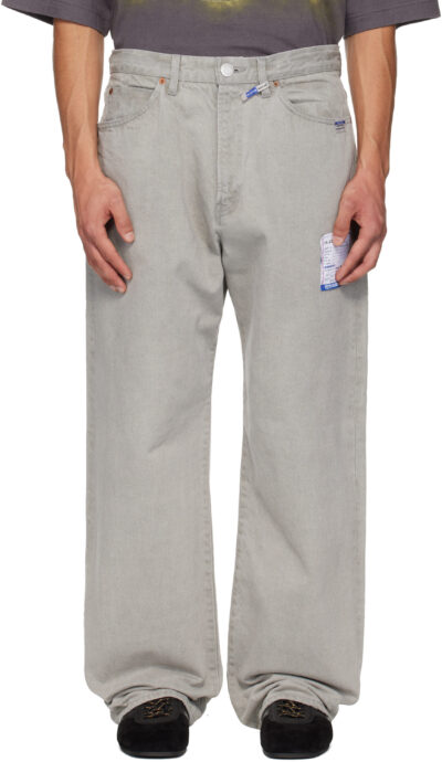 Maison MIHARA YASUHIRO Gray Bleached Denim Baggy Jeans