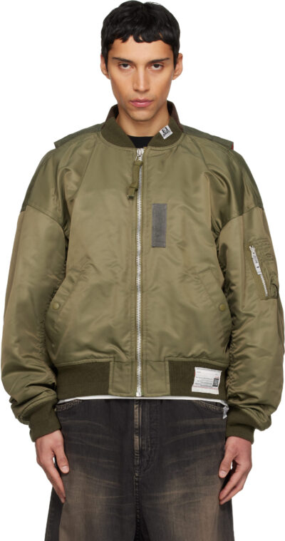 Maison MIHARA YASUHIRO Khaki Vest Combined Flight Bomber Jacket