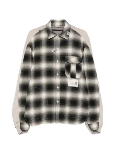Maison MIHARA YASUHIRO check-pattern distressed-effect shirt - Neutrals