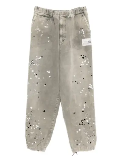 Maison MIHARA YASUHIRO crystal-embellished corduroy trousers - Grey