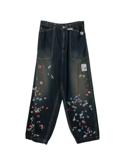 Maison MIHARA YASUHIRO elasticated waistband wide-leg trousers - Blue