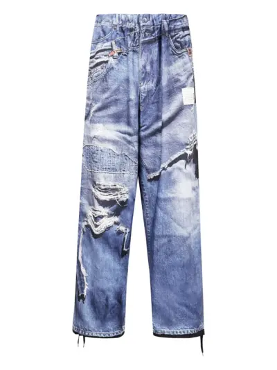 Maison MIHARA YASUHIRO graphic-print jeans - Blue