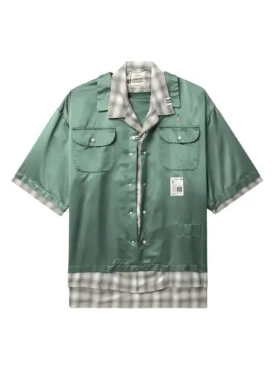 Maison MIHARA YASUHIRO layered cotton-blend shirt - Green