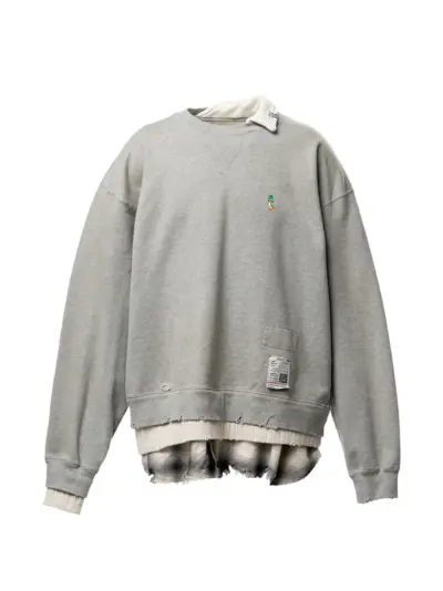 Maison MIHARA YASUHIRO layered-design distressed sweatshirt - Grey