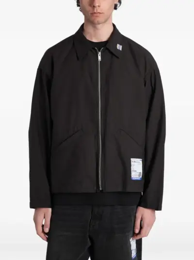 Maison MIHARA YASUHIRO logo-patch zip-up jacket - Black