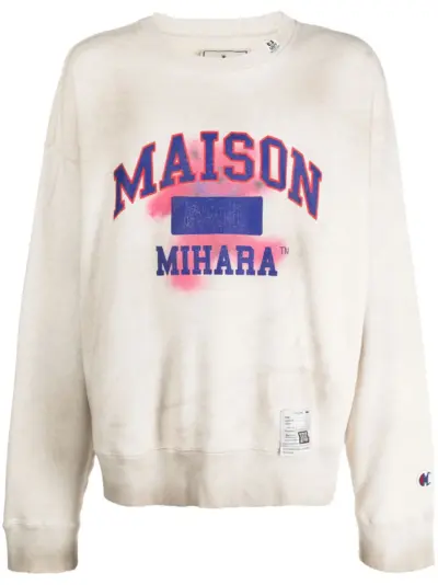 Maison MIHARA YASUHIRO logo-print cotton sweatshirt - Neutrals