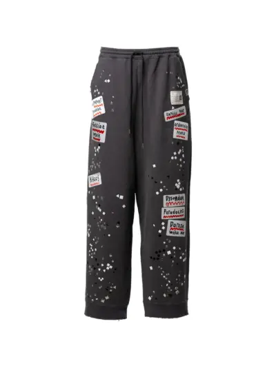 Maison MIHARA YASUHIRO patch-detail stud-embellished track pants - Grey