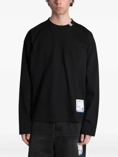 Maison MIHARA YASUHIRO pocket-detail logo-patch sweater - Black
