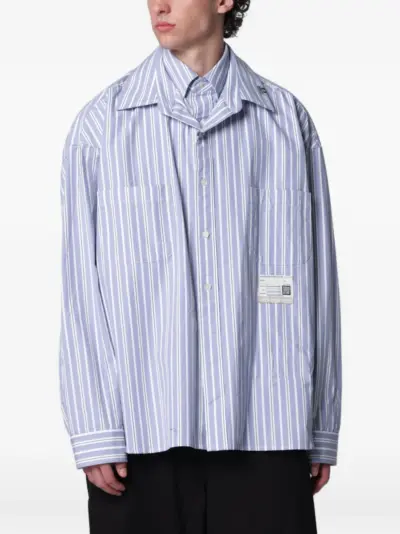 Maison MIHARA YASUHIRO striped double-collar shirt - Blue