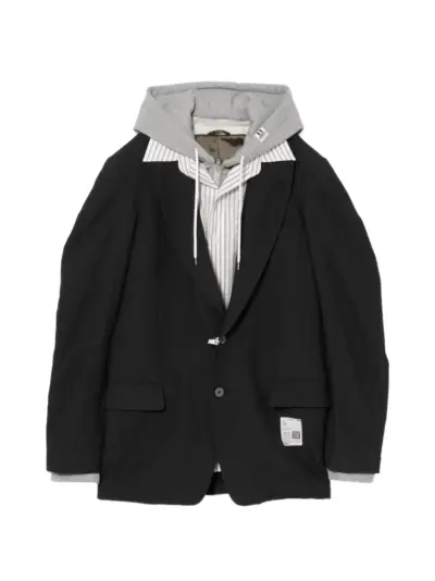 Maison MIHARA YASUHIRO striped hooded jacket - Black
