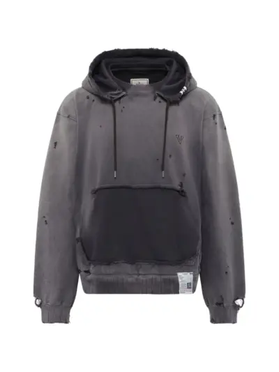 Maison MIHARA YASUHIRO sun-faded distressed hoodie - Black